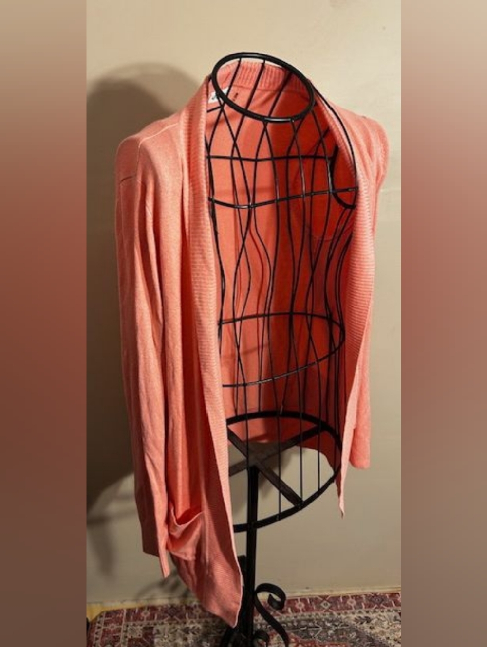 size medium sweater womens knit shirt coverup soft peach pink  coat cover up